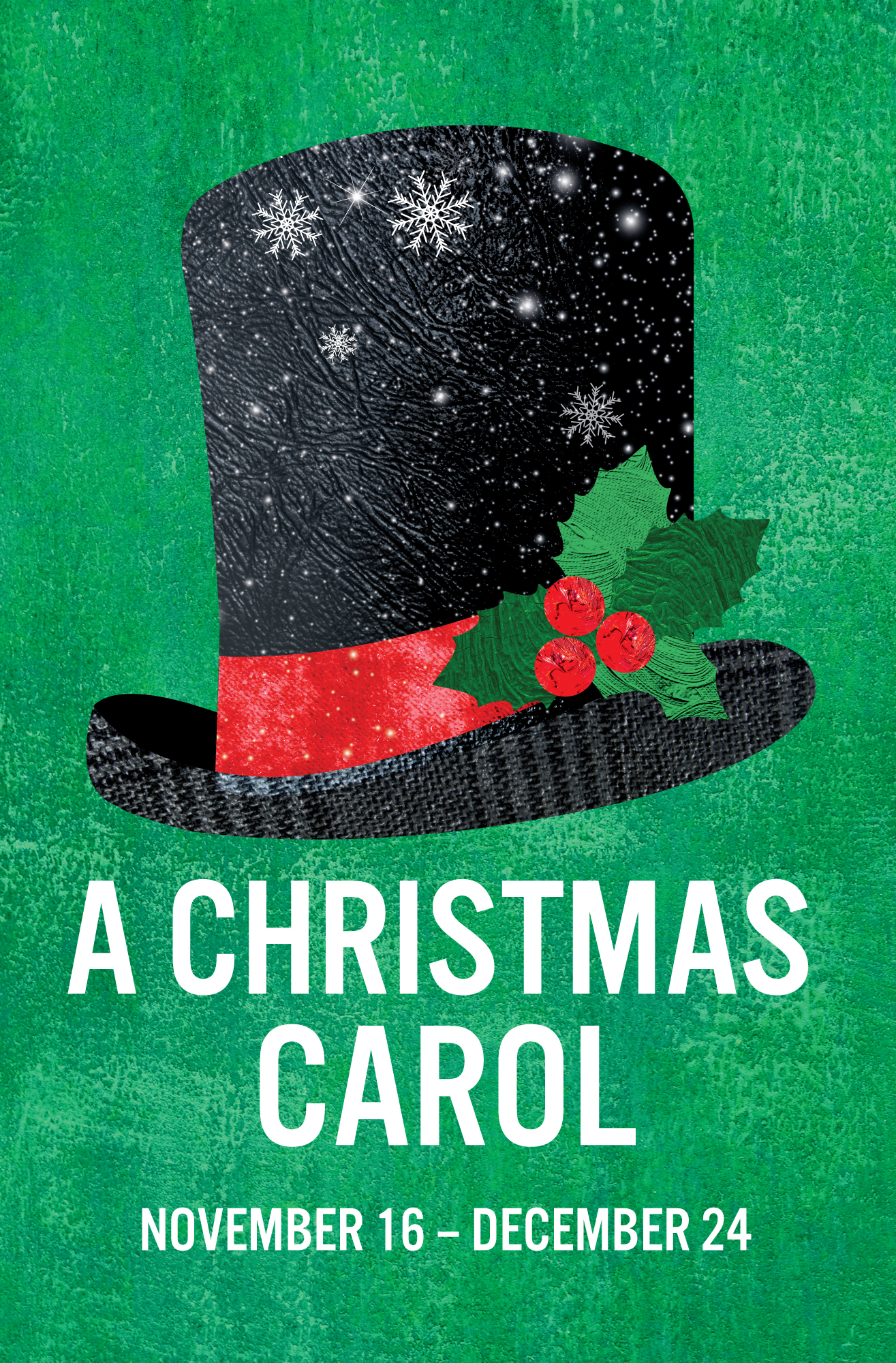 A Christmas Carol graphic; links to ticketing page