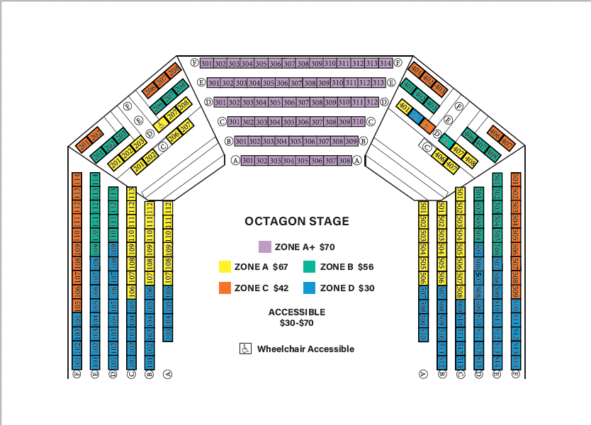 Octagon Theater seat map